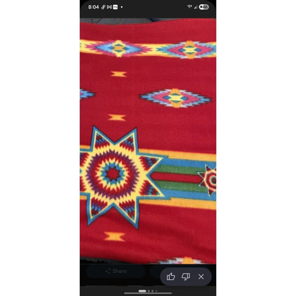 Native Anerican Design Lightweight Fleece Throw NIP